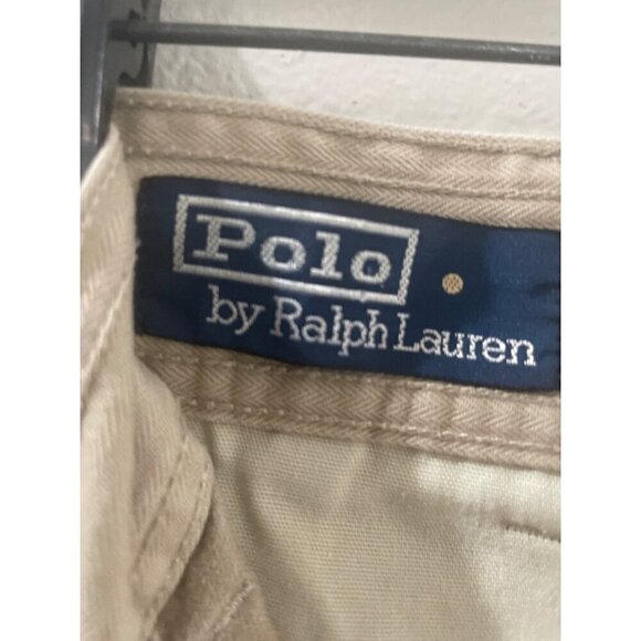 POLO RALPH LAUREN PANTS MEN'S WIDE LEG COTTON CARGO  36/30 COLOR KHAKI VINTAGE - Picture 4 of 8